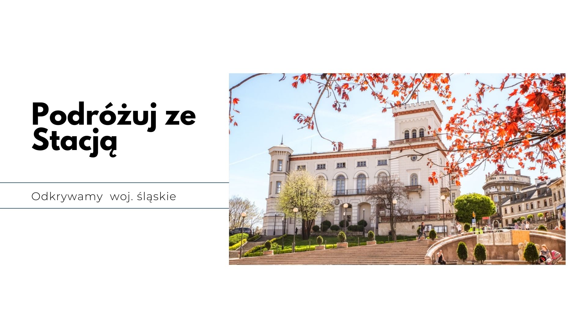 Grafika zapowiadająca cykl spotkań podróżniczych po województwie śląskim