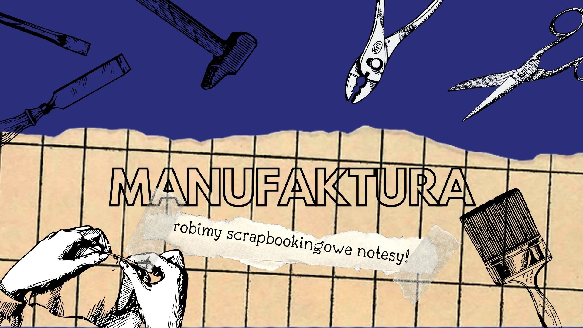 Grafika zapowiadająca warsztaty scrapbookingu