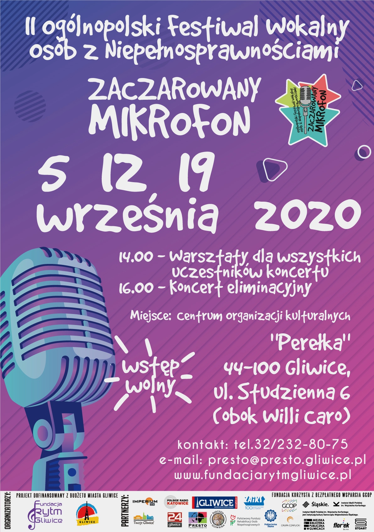 Plakat festiwalu – informacje w treści