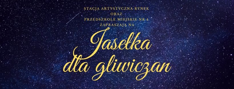 Fotografia ukazuje baner z tekstem "Jasełka dla gliwiczan"