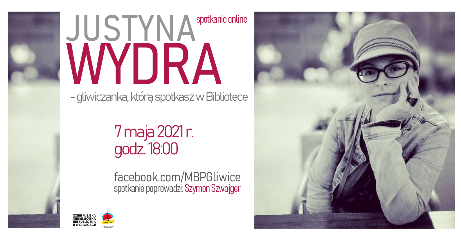spotkanie autorskie online z Justyną Wydrą.