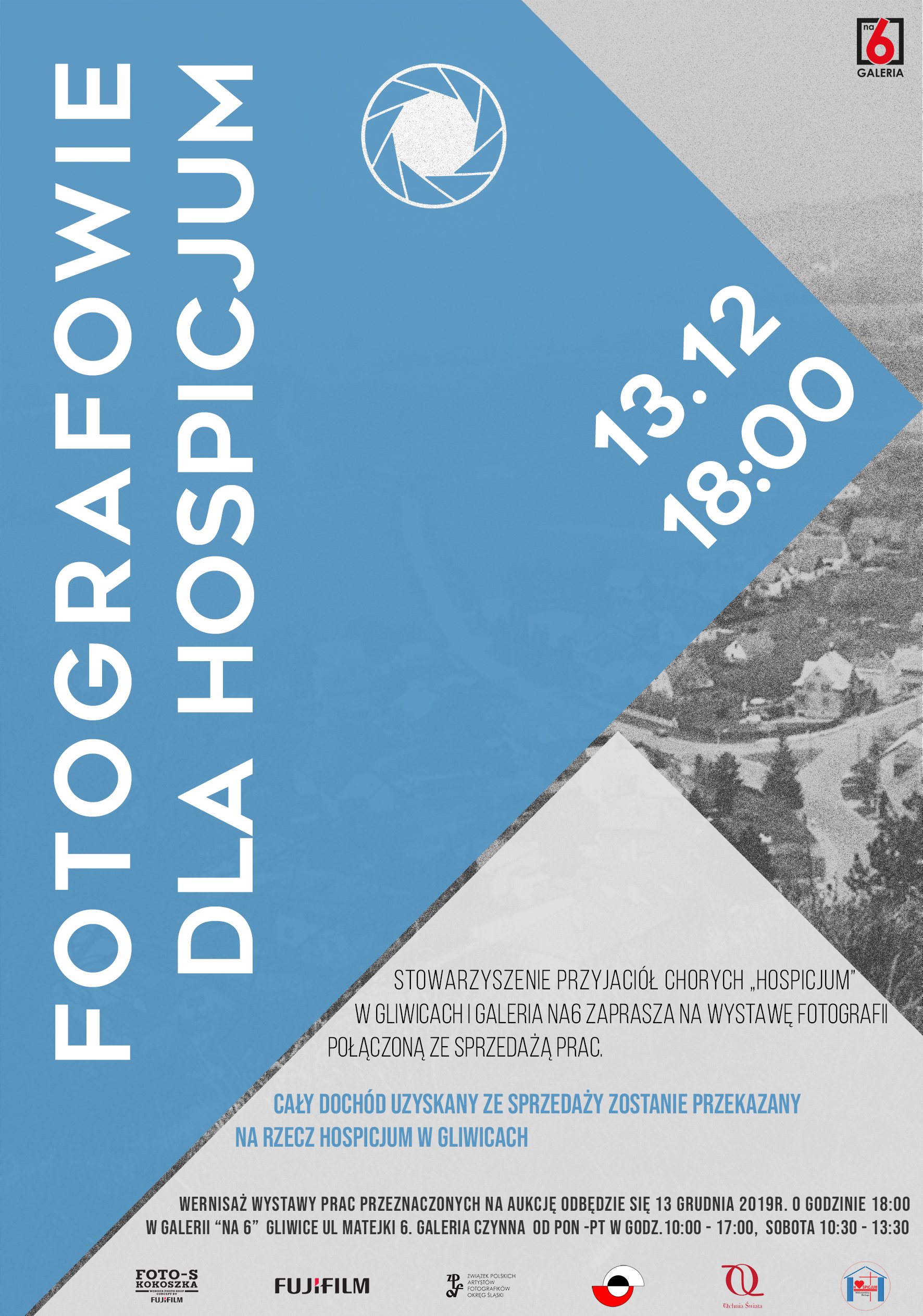 plakat promujący aukcję - informacje w tekście
