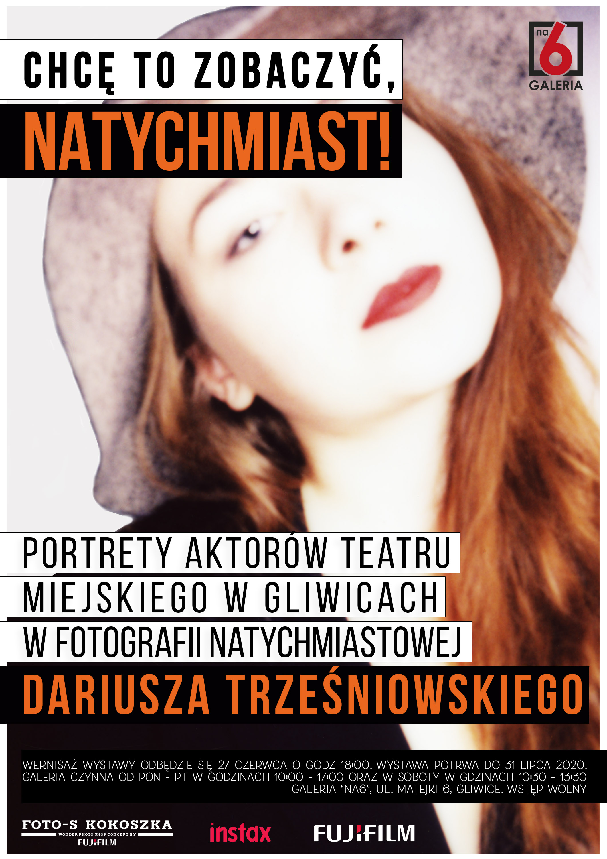 plakat informacyjny (treść w wydarzeniu), zdkęcie młodej kobiety w kapeluszu