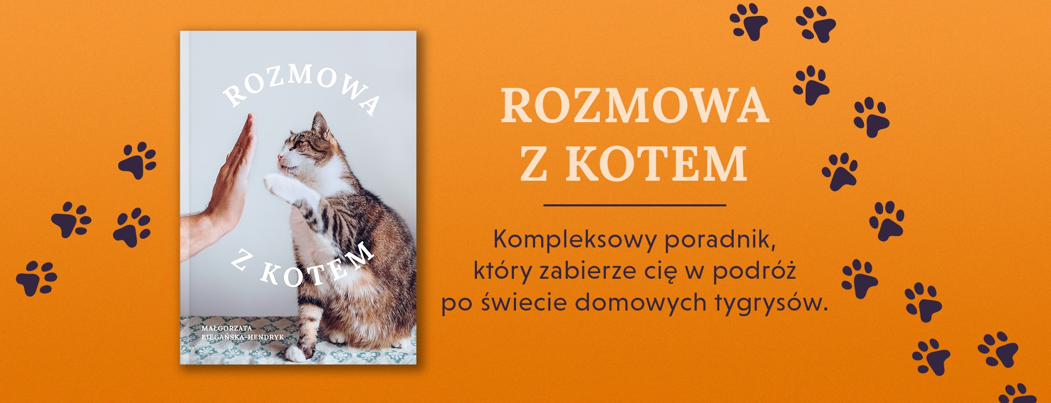 Grafika z okładką poradnika "Rozmowa z kotem"