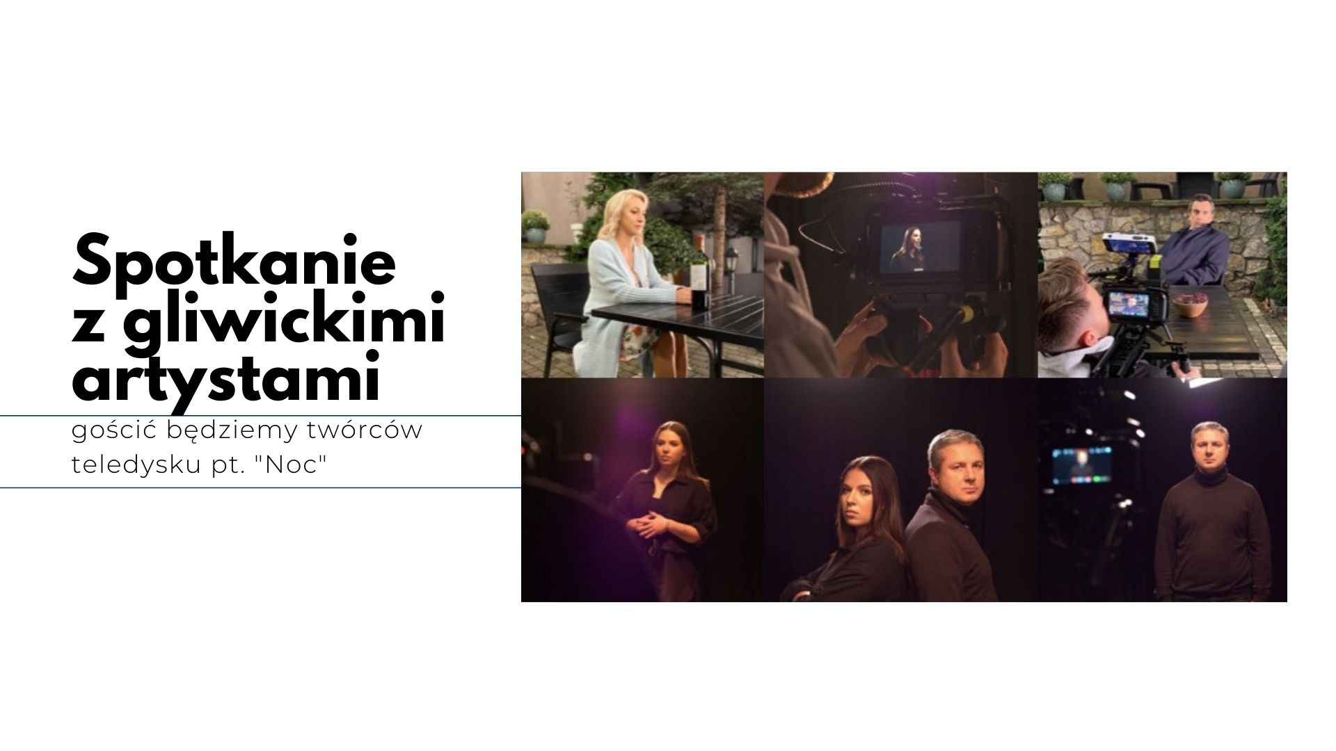 grafika informująca o spotkaniu w gliwickimi artystami związanymi w teatrem wit-wit