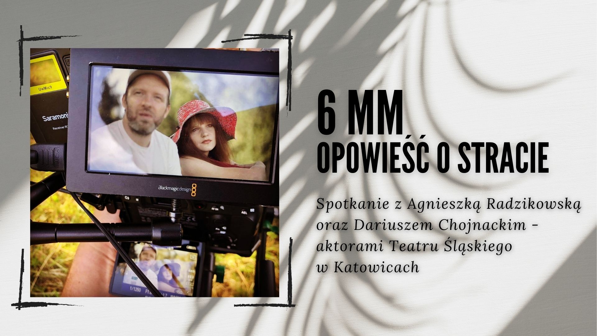 Grafika zapowiadająca spotkanie, na zdjęciu aktorzy: Agnieszka Radzikowska oraz Dariusz Chojnacki