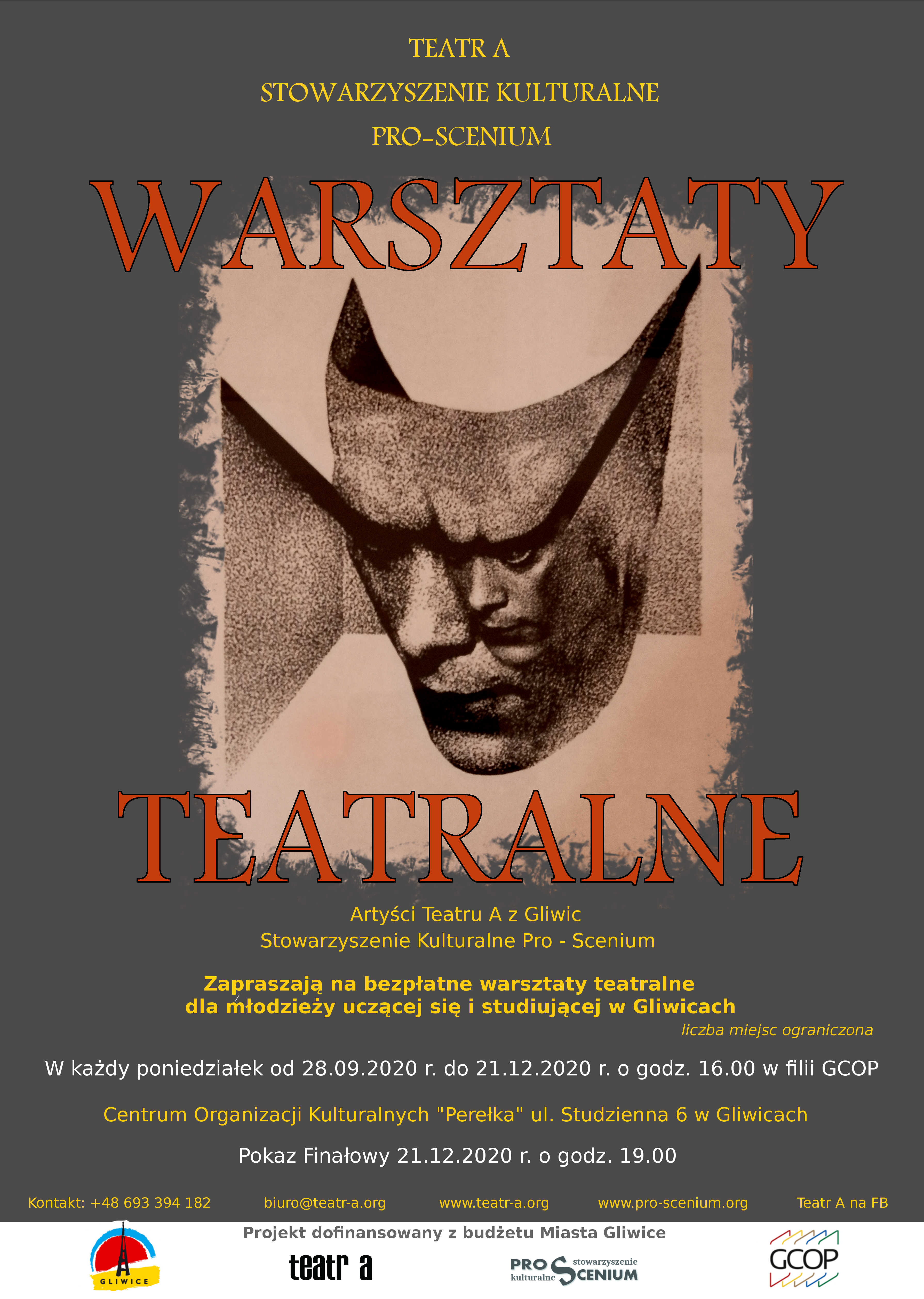Warsztaty teatralne dla młodzieży uczącej i studiującej w Gliwicach