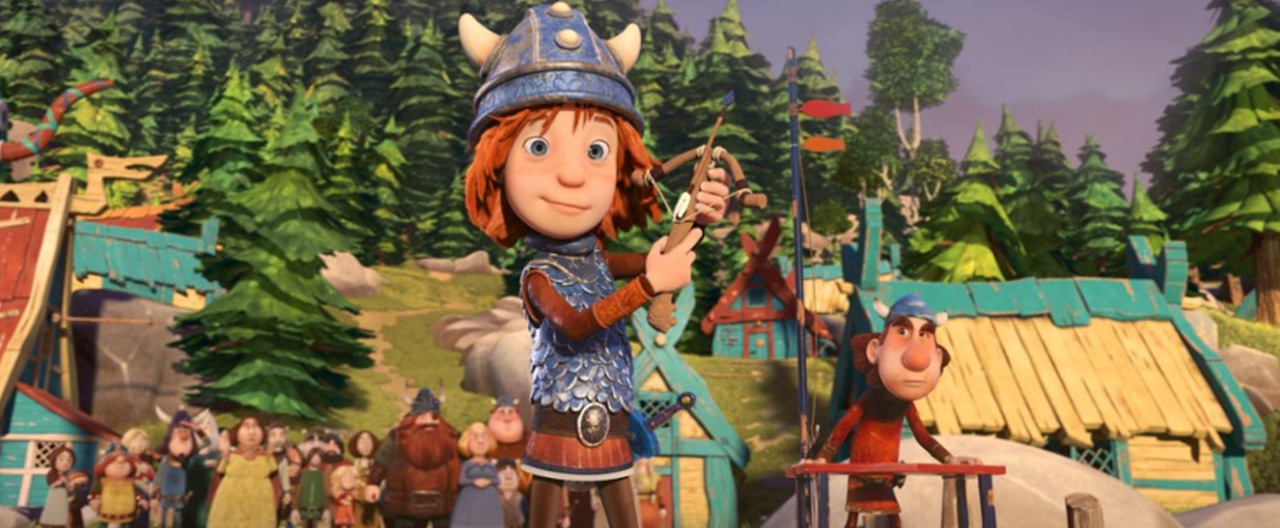 kadr z filmu animowanego, młody wiking