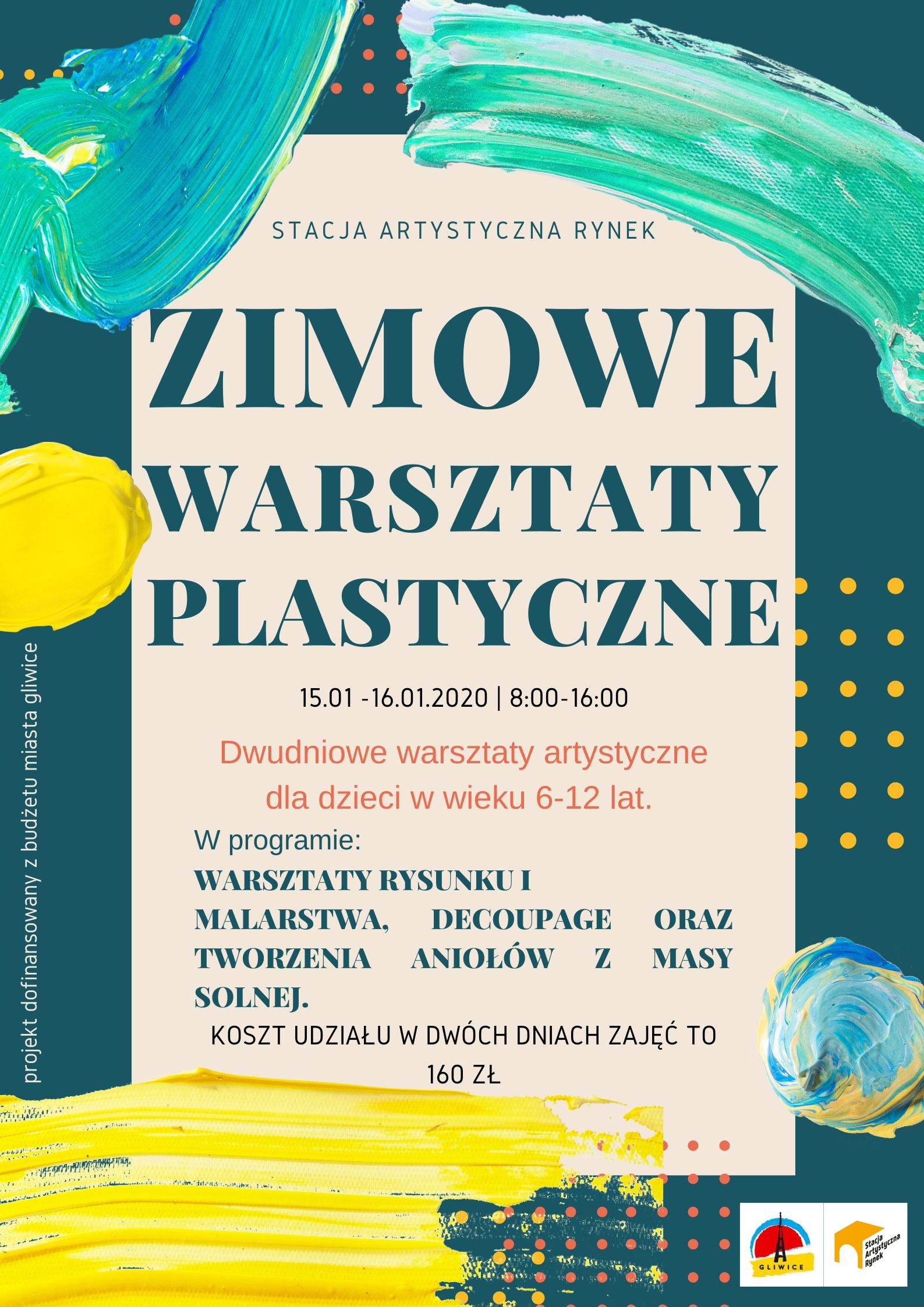 Plakat reklamujący warsztaty plastyczne w SAR