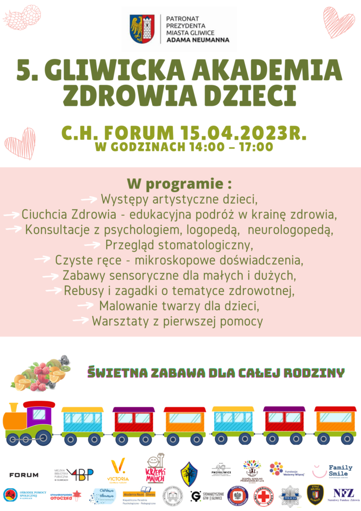 Plakat Gliwickiej Akademii Zdrowia Dzieci