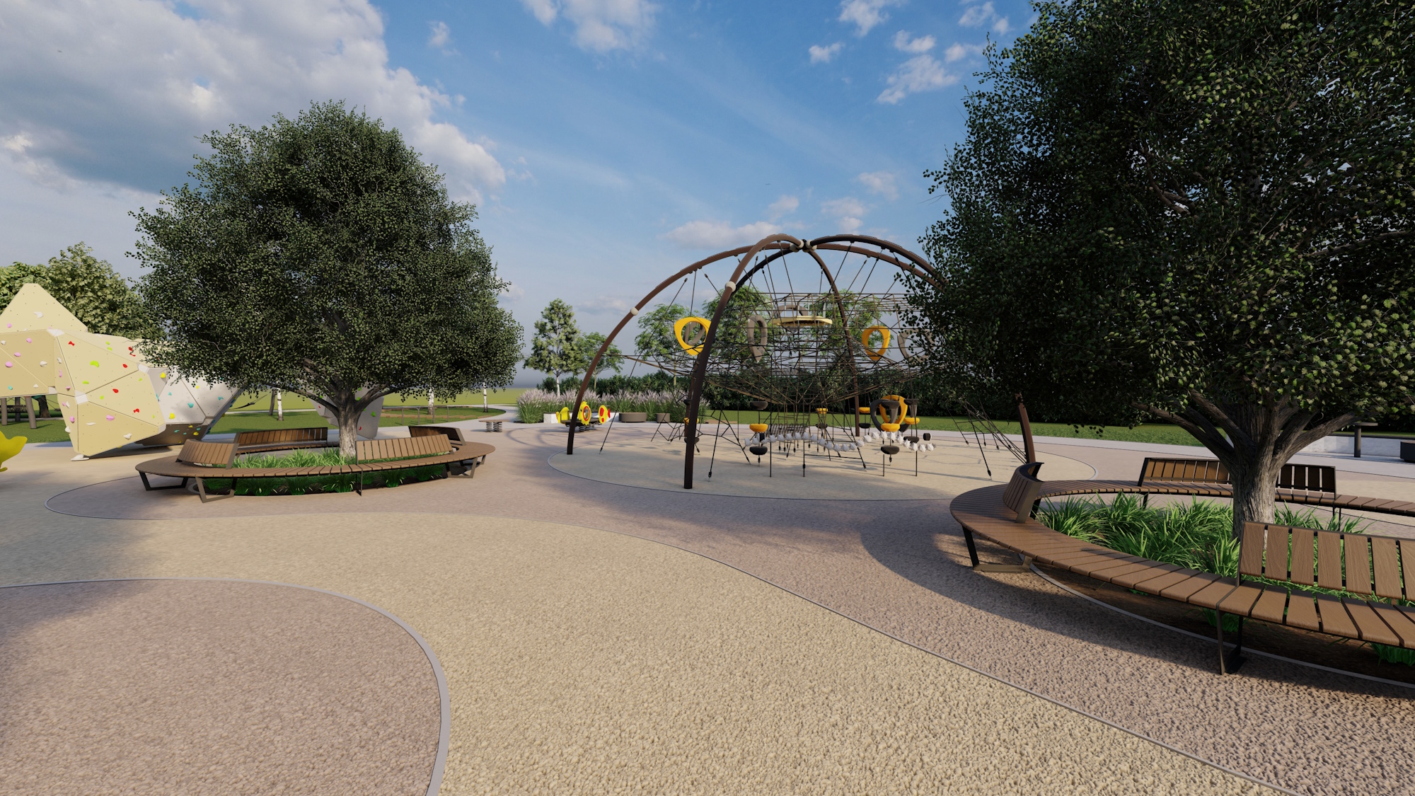 wizualizacja z urządzeniami zabawowymi