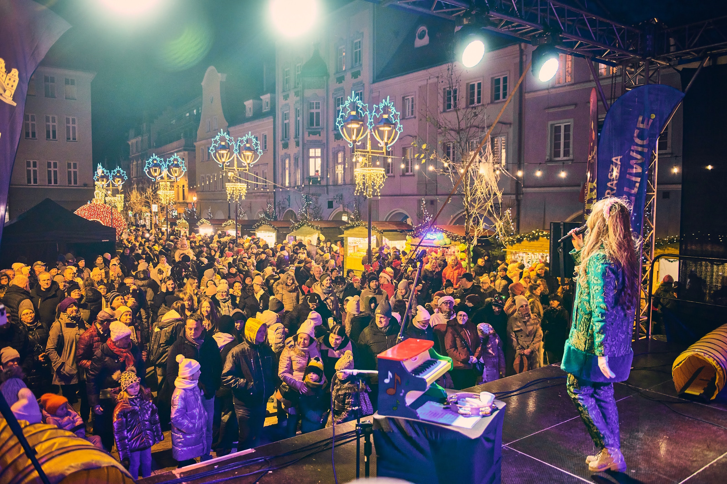 Publiczność bawiąca się pod sceną