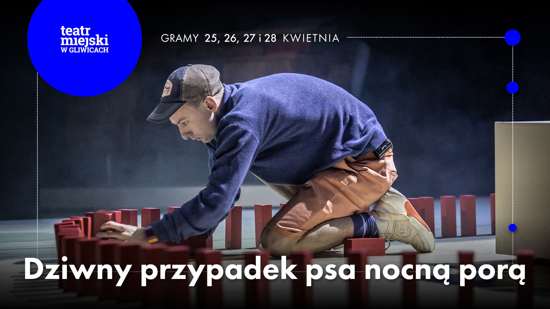 Baner promujący spektakl "Dziwny przypadek psa nocną porą"