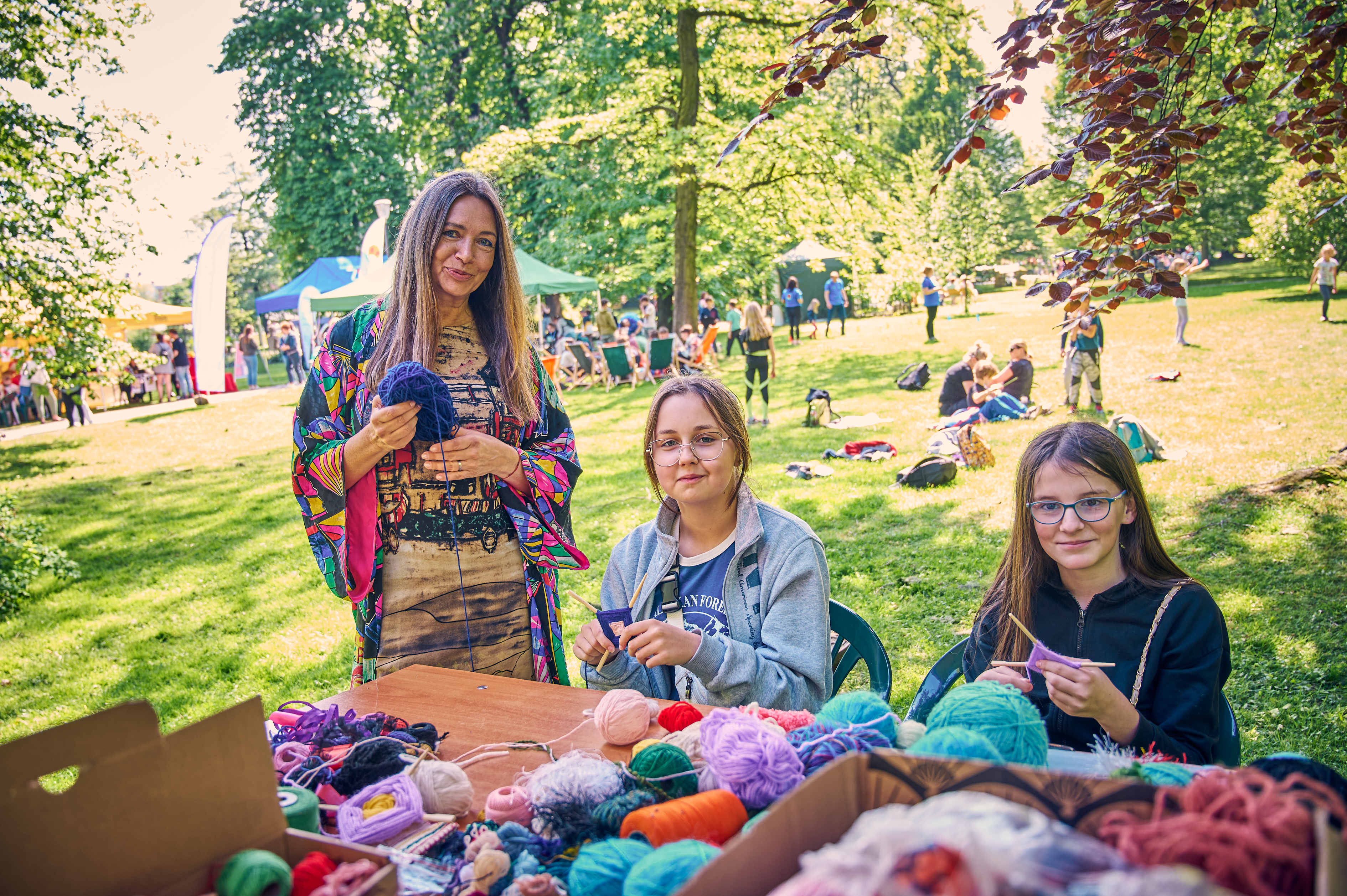 Piknik integracyjny w parku Chopina