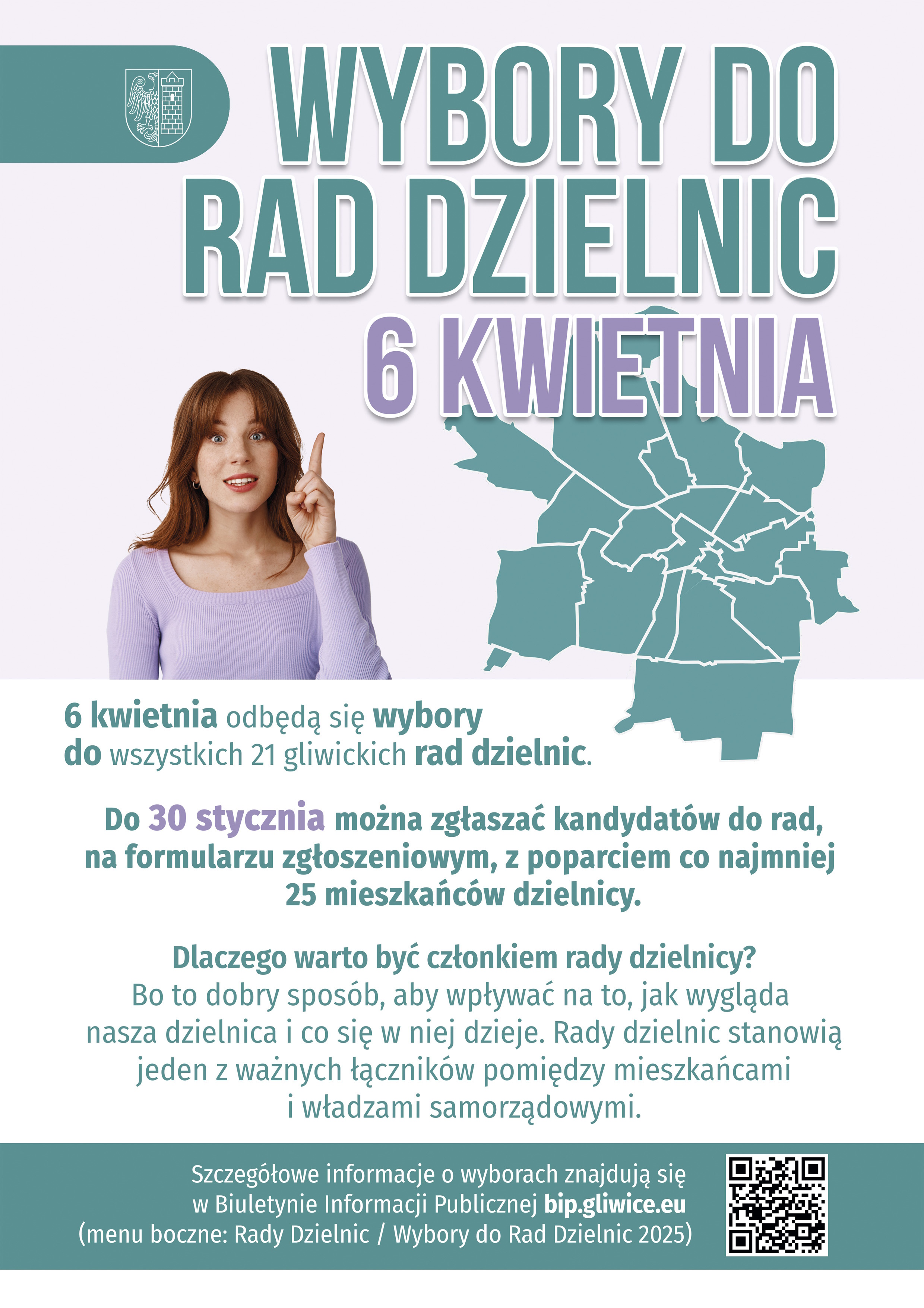 Plakat dotyczący wyborów do rad dzielnic