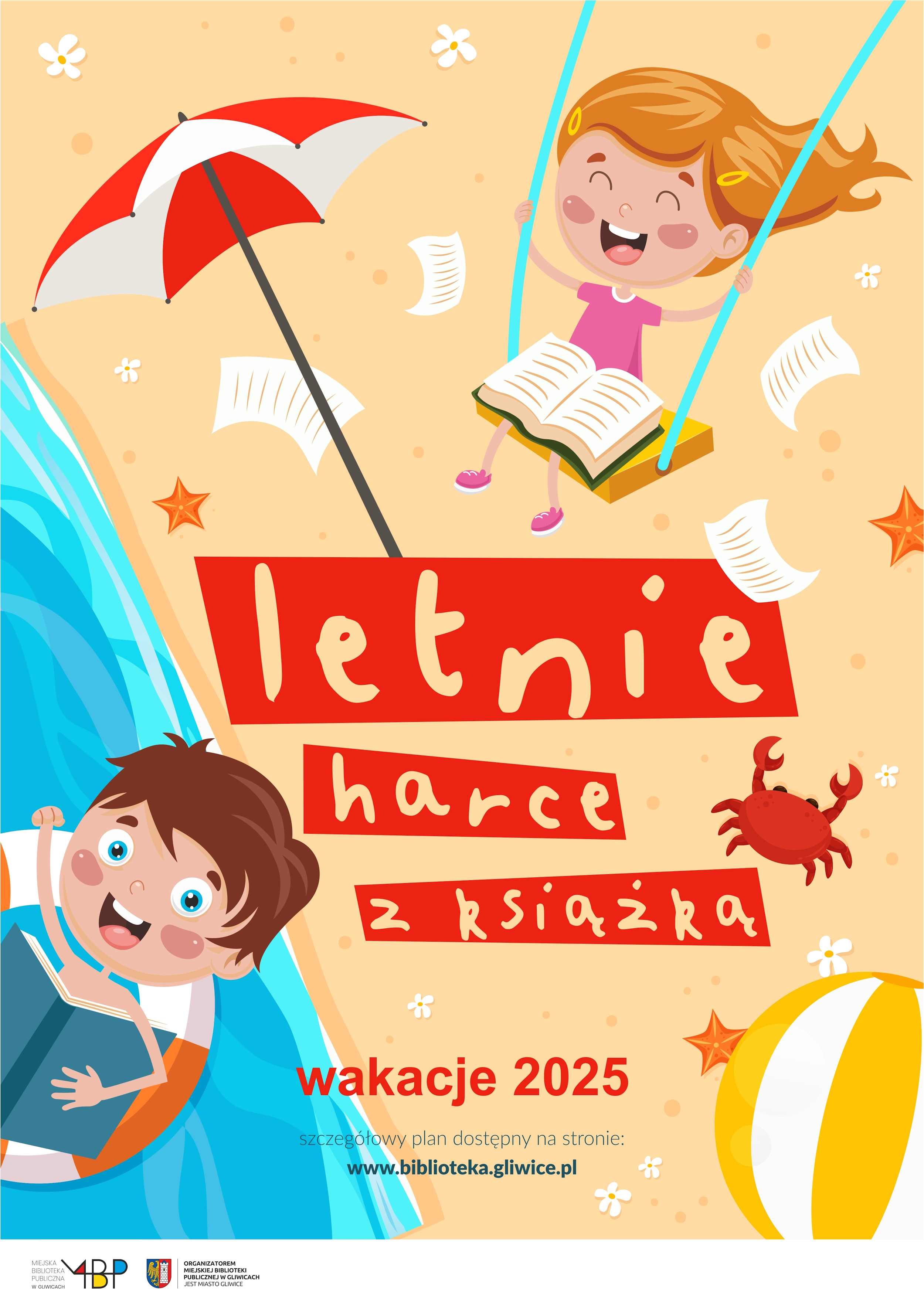 Plakat Letnich harców z książką