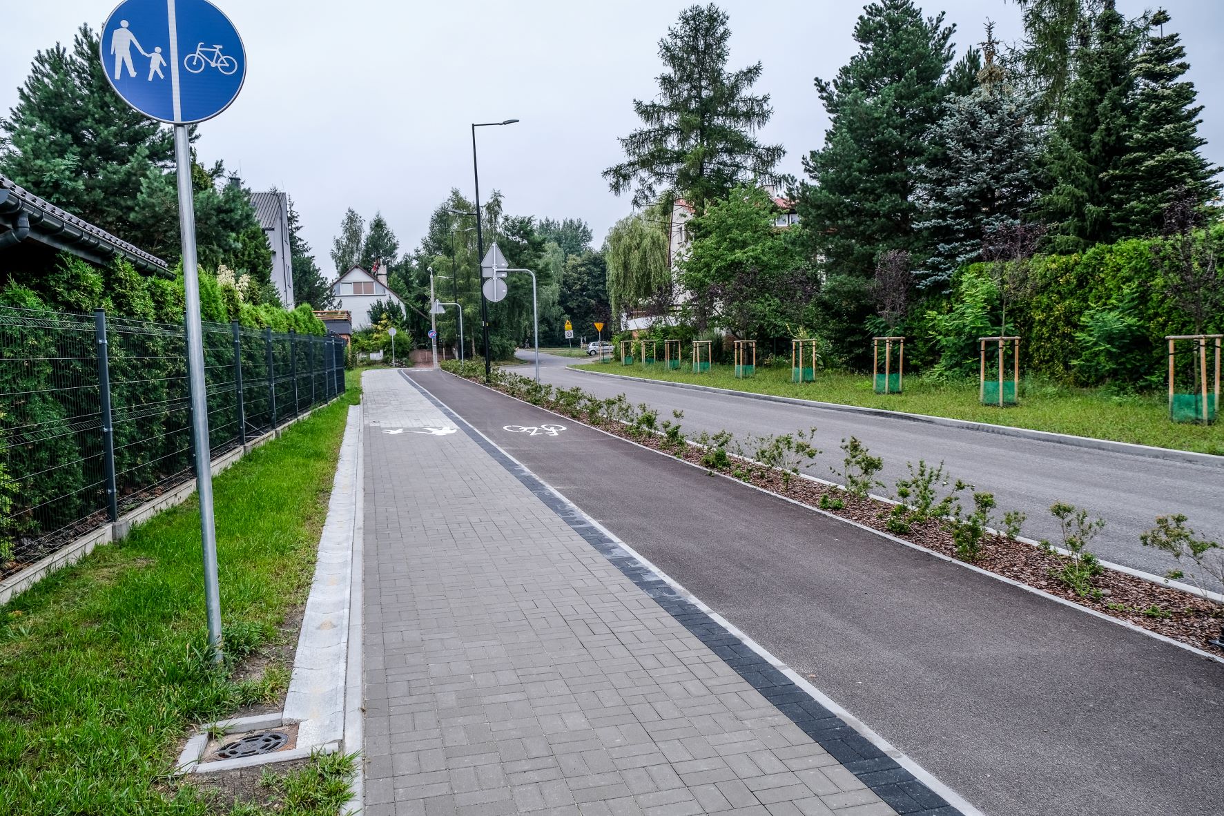 fot. M. Buksa / UM Gliwice znak drogowy przy ciągu pieszo rowerowm