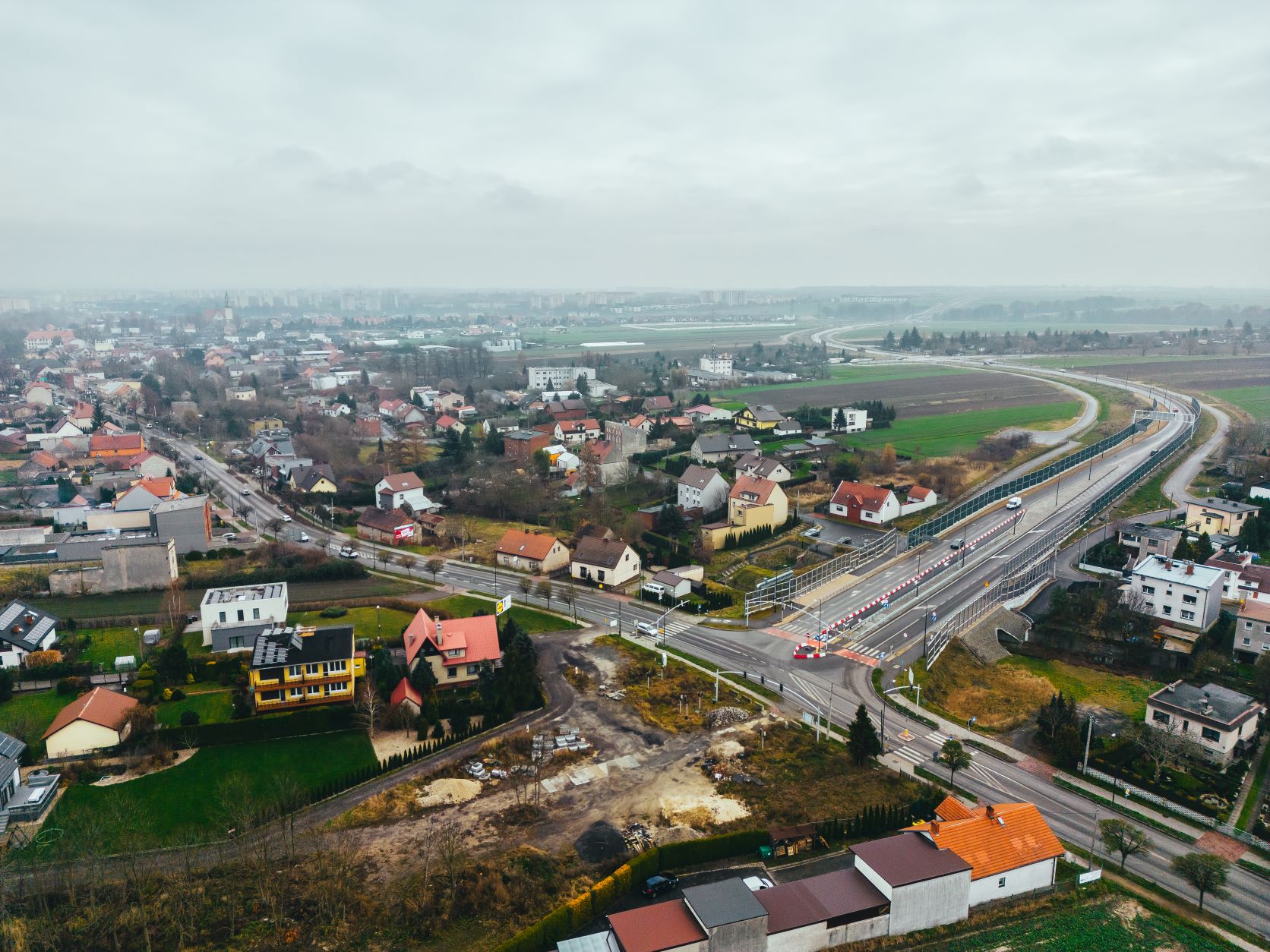 Zdjęcie zskrzyżowania obwodnicy południowej z ul. Daszyńskiego