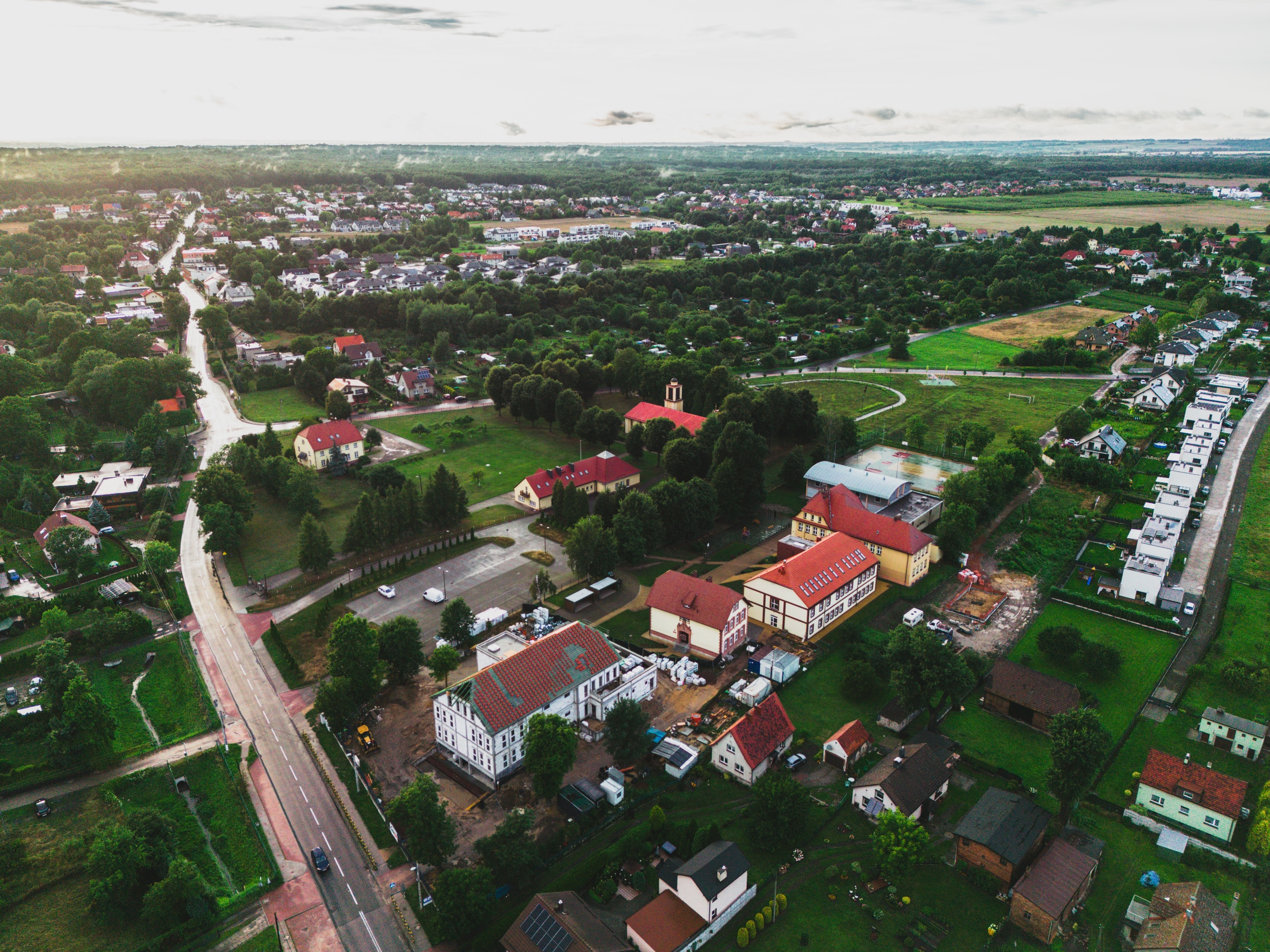 Przedszkole w Żernikach widziane z lotu ptaka