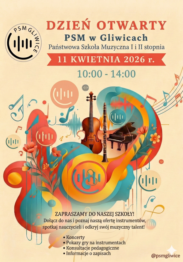 ulotka Dnia Otwartego Państwowej Szkoły Muzycznej