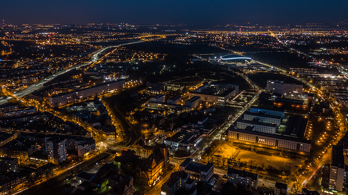 Zdjęcie nocne Gliwic