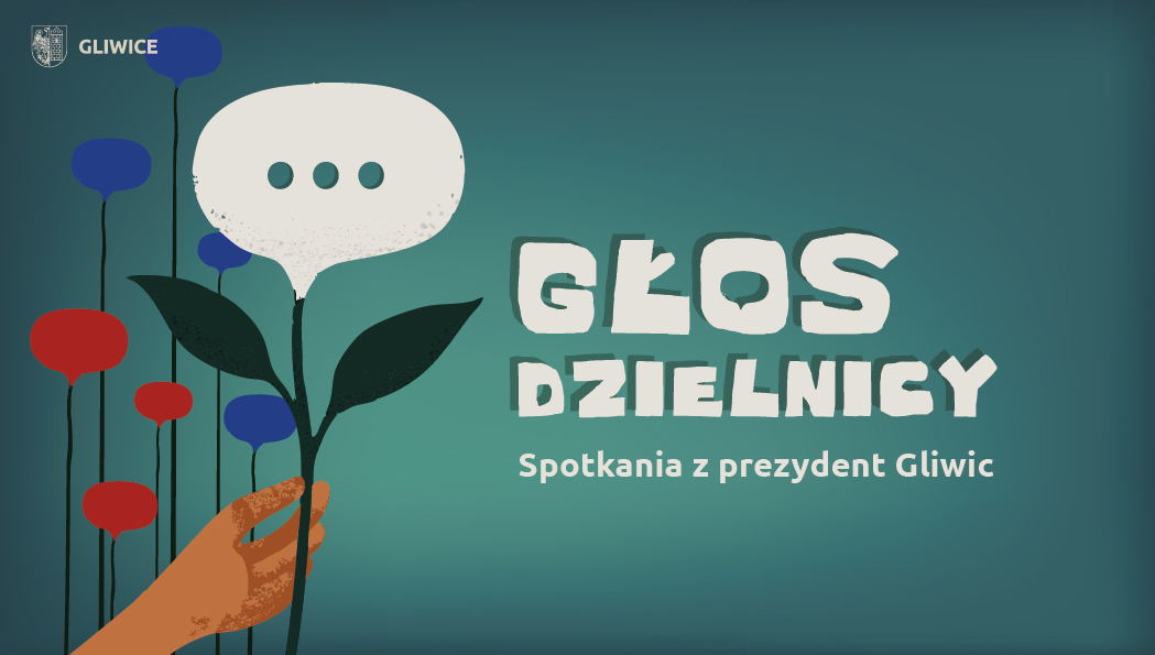 Grafika z napisem głos dzielnicy