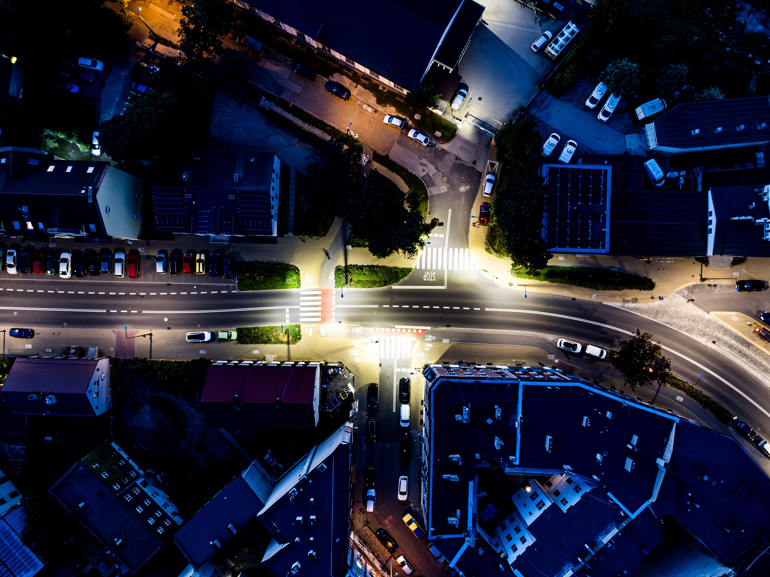 ulica, budynki, światło