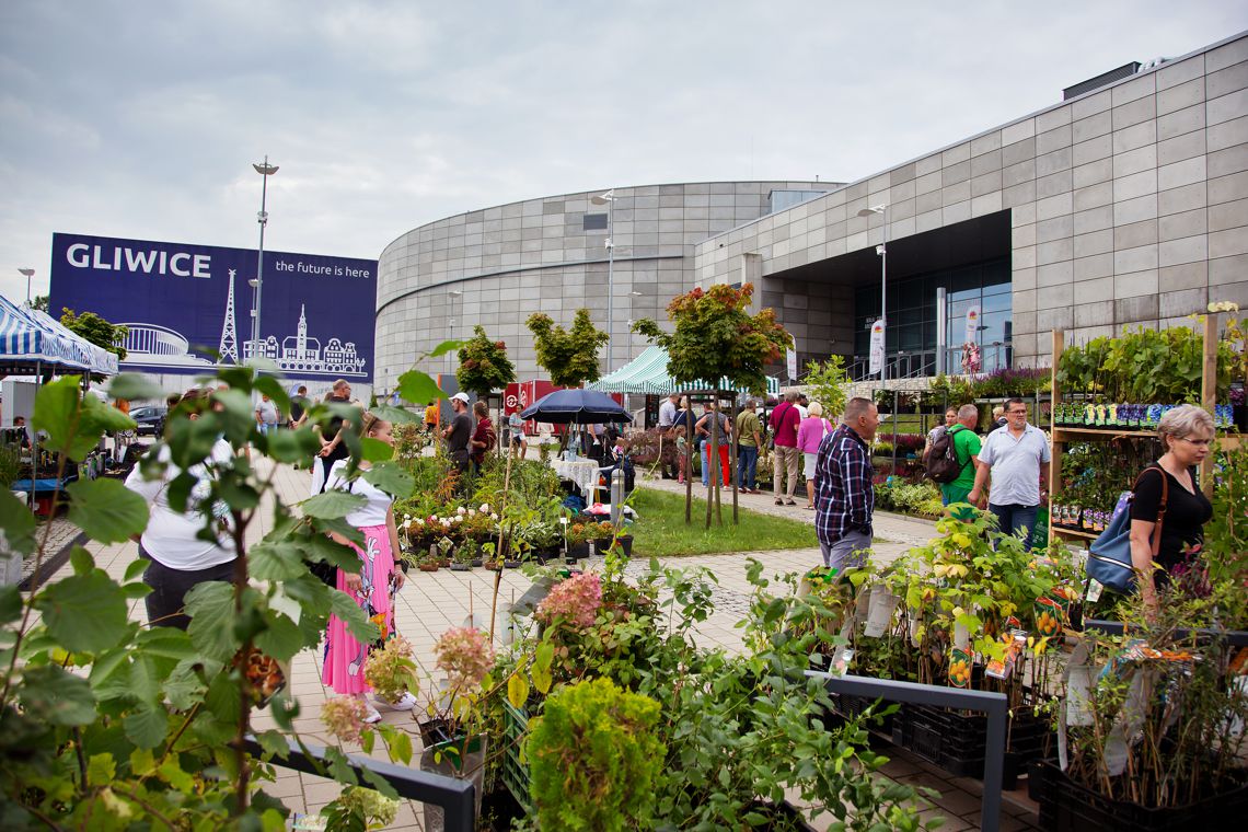 targi roślin przed Areną Gliwice