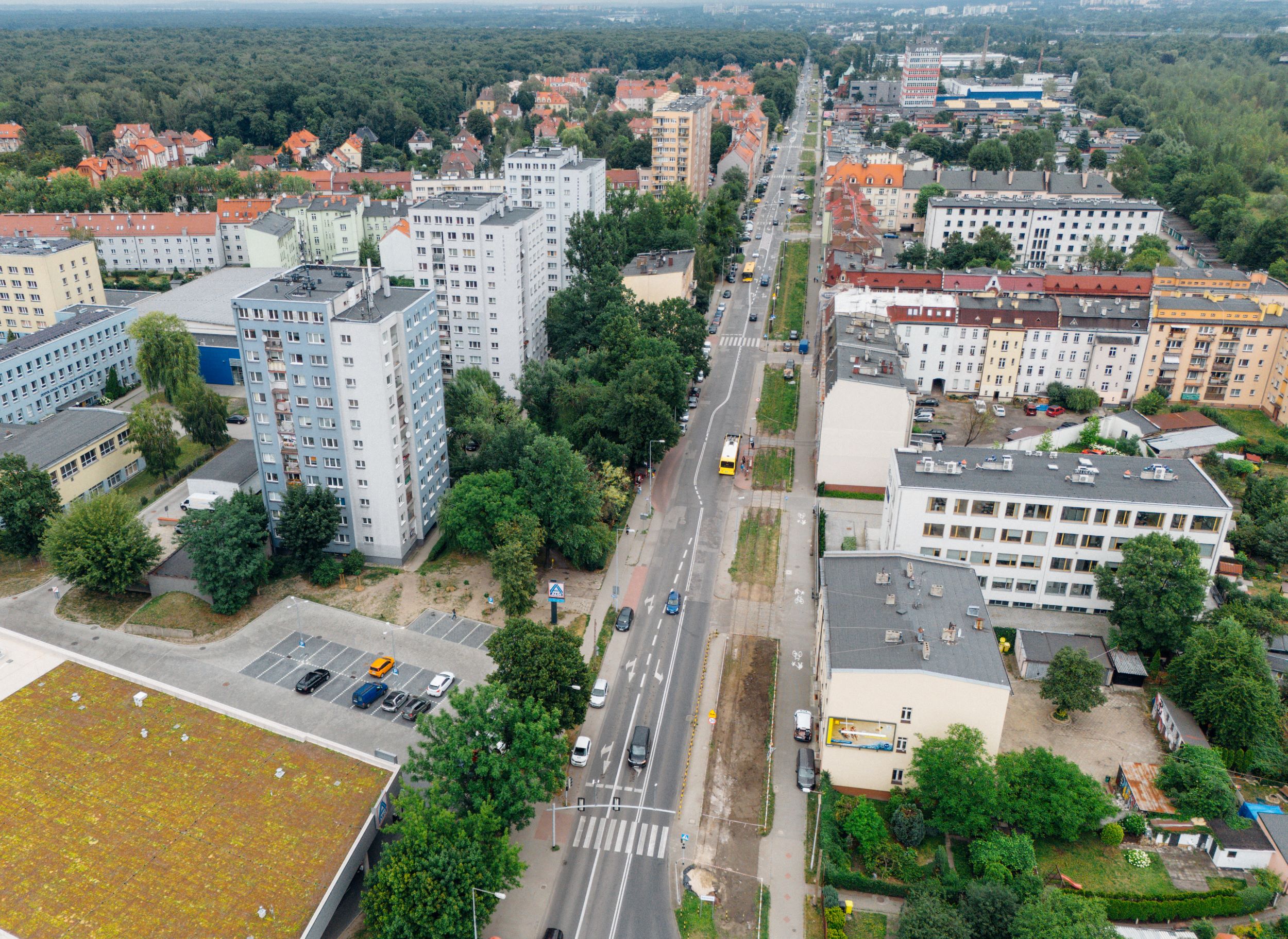 Zdjęcie ulicy Chorzowskiej z góry