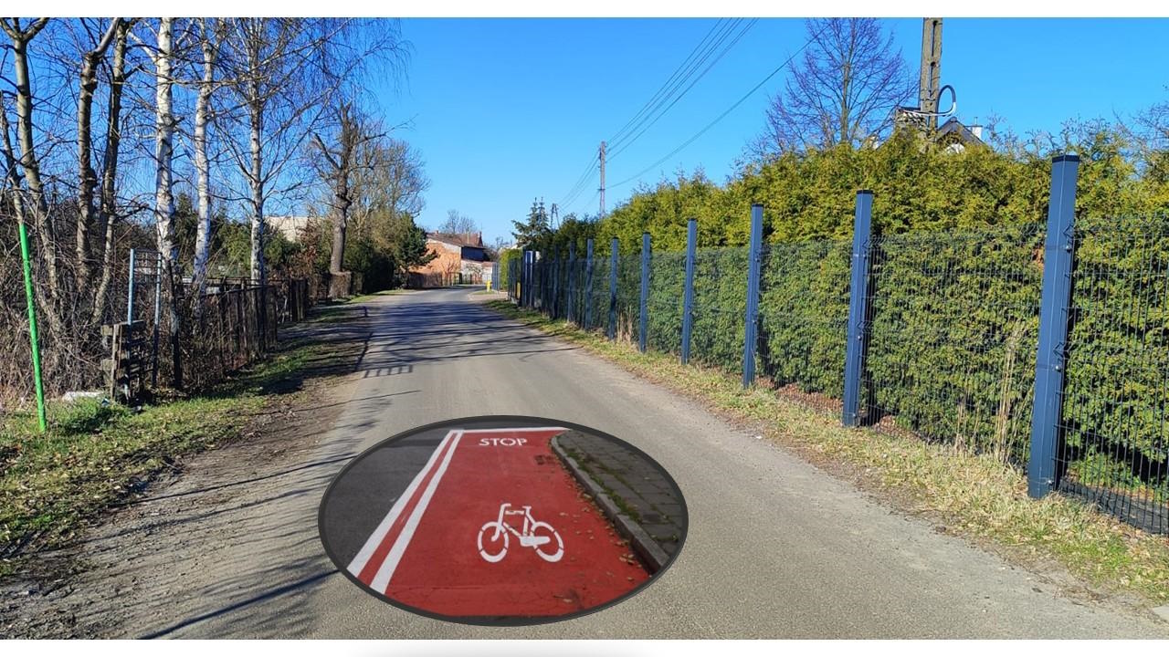 ulica z zaznaczonym kontraruchem