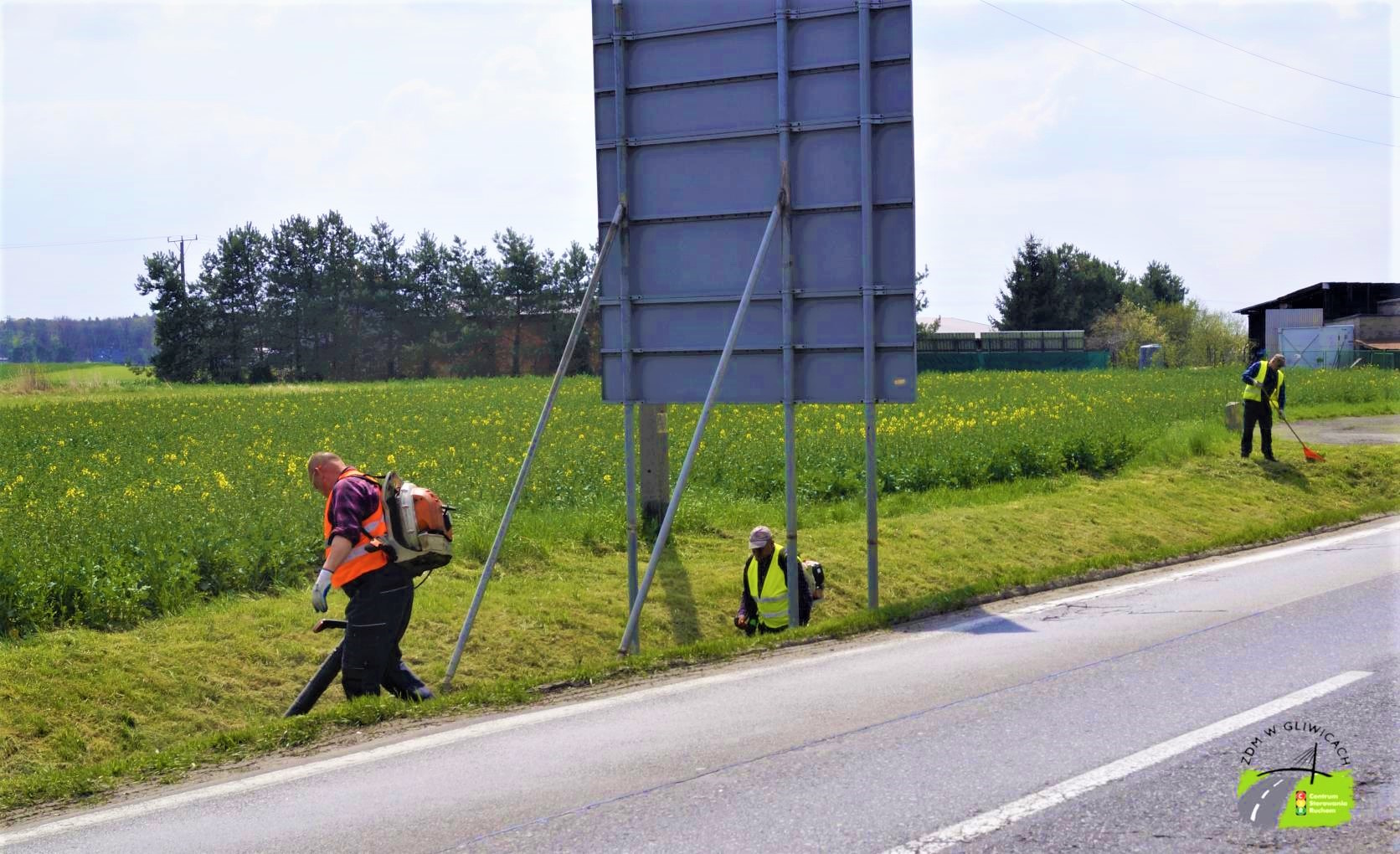 Mężczyzna koszący trawę