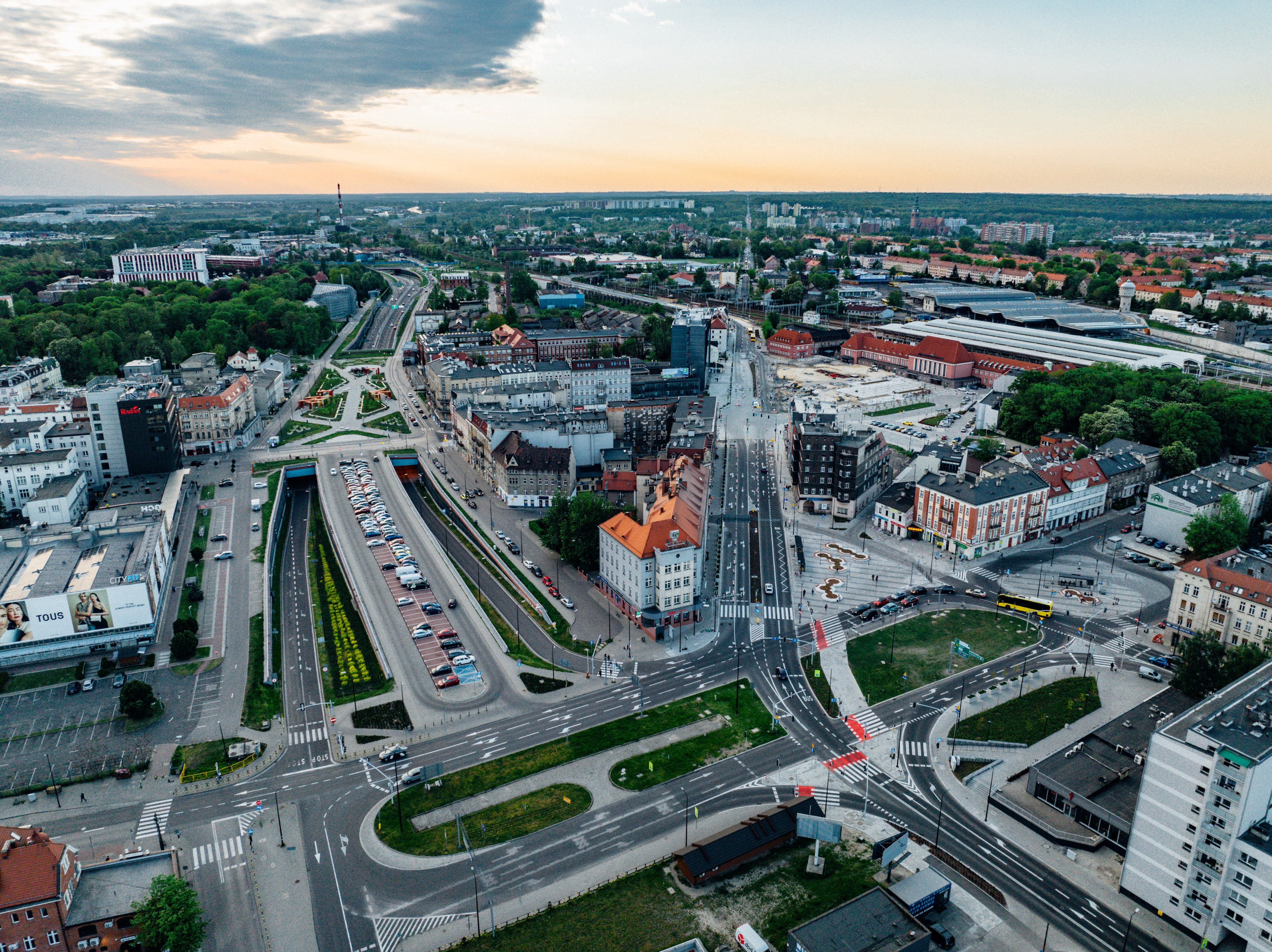 panorama po południowej stronie dworca PKP