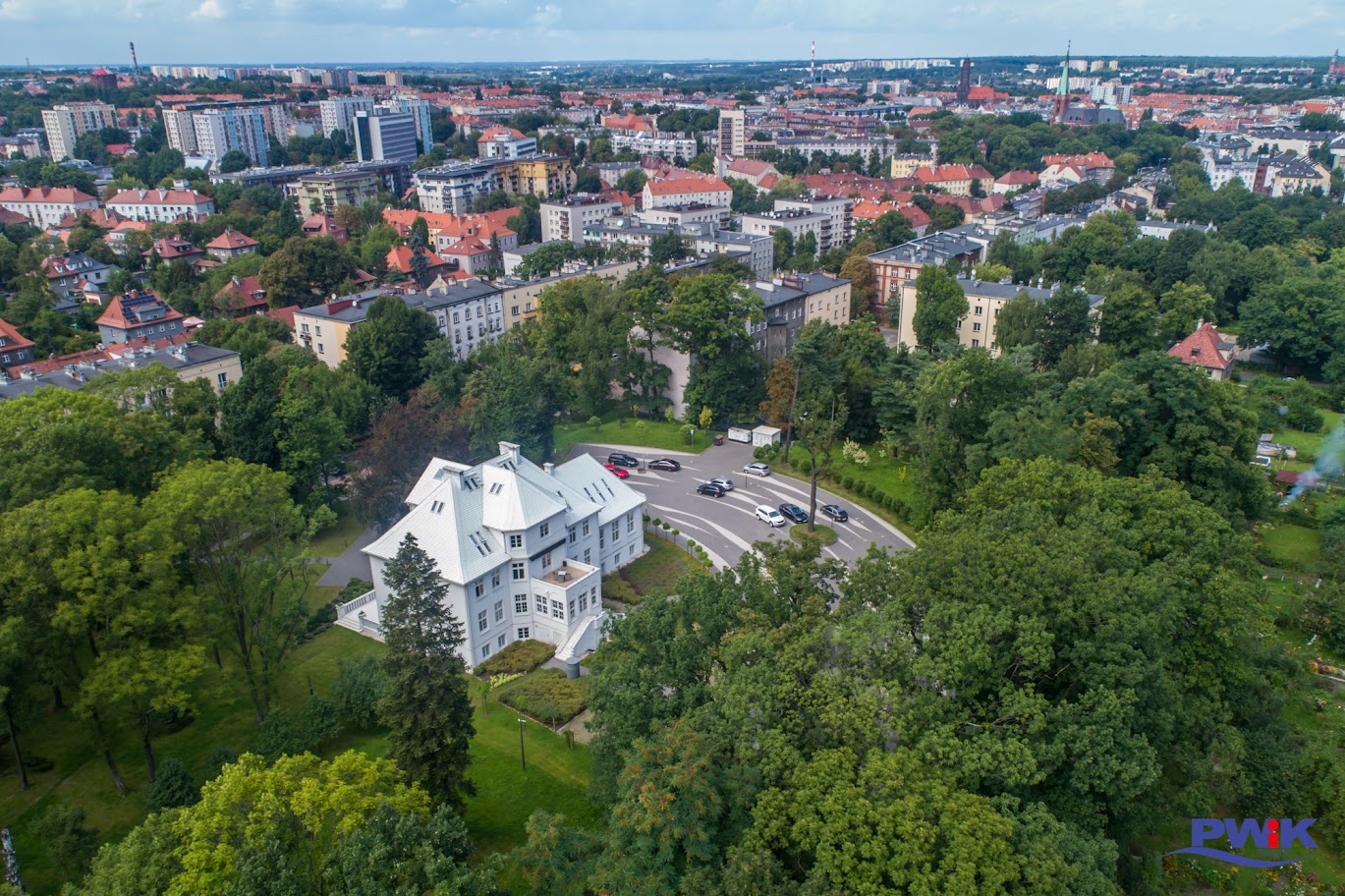 Zieleniec przy ul. Rybnickiej widziany z lotu ptaka